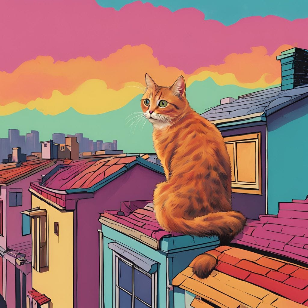 Cat on a roof